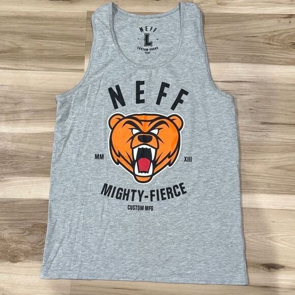 Neff Mighty Fierce Grey Sleeveless Tank Top Men’s Large - Picture 1 of 2